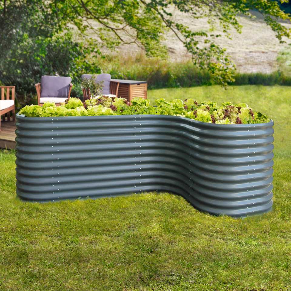Vitavia Erweiterung "Curve" für Hochbeet Terra Basic Höhe 86 cm Granitgrau