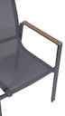 Vorschaubild Garden Pleasure Gartenmöbel Set RANA / SILEA 03, Tisch 200 x 100 + 6 Stapelsessel, Alu Anthrazit / Keramik Silbereiche / Kunststoffgewebe Dunkelgrau