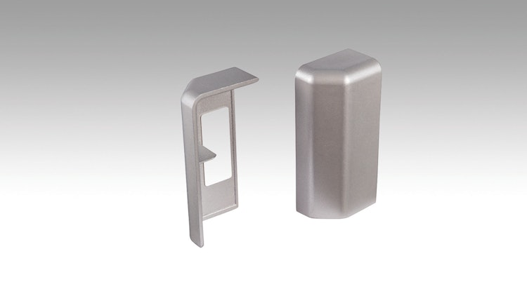 MEISTER Endkappen Fußleiste Profil 15MK/20PK/20PK Aqua (je 1 Stk. L|R / VPE)  Edelstahl-Optik 2038