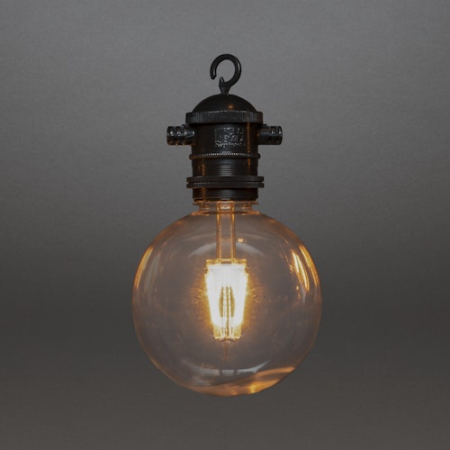 Konstsmide Weihnachtsbeleuchtung LED Globe Party Lichterketten mit 5 bernsteinfarbenen Dioden