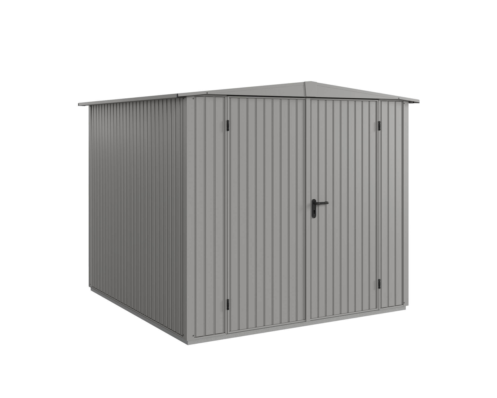 Hörmann Metall-Gerätehaus EcoStar Premiumline mit Satteldach B 238 x T 238 cm (Typ 2), Motiv Modern (mit schmalen Lamell...