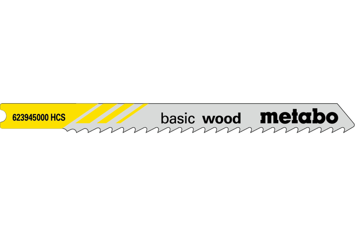 Metabo 5 U-Stichsägeblätter "basic wood" 74/ 3,0 mmHCSUniversalschaft