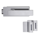 Vorschaubild Griffwerk PURISTO S -Edelstahl matt Ganzglastürbeschlagset -3-teiliger Bandsatz -mit Griff CARLA -EM -UV