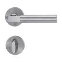 Vorschaubild Griffwerk METRICO PROFESSIONAL Schraubtechnik GK4 -Edelstahl matt  Rosettengarnitur eckig -Schraubt. -WC rot/weiß