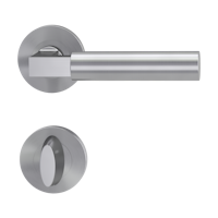 Griffwerk METRICO PROFESSIONAL Schraubtechnik GK4 -Edelstahl matt  Rosettengarnitur eckig -Schraubt. -WC rot/weiß