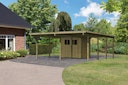 Vorschaubild Karibu Doppelcarport Eco 2 mit integriertem Abstellraum klein - kesseldruckimprägniert