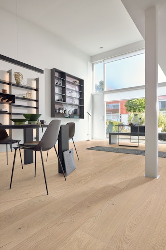 MEISTER Holzboden Natureflex HD 100 2200 x 210 x 8 mm 20014 Eiche lebhaft cremeweiß gebürstet ultramattlackiert