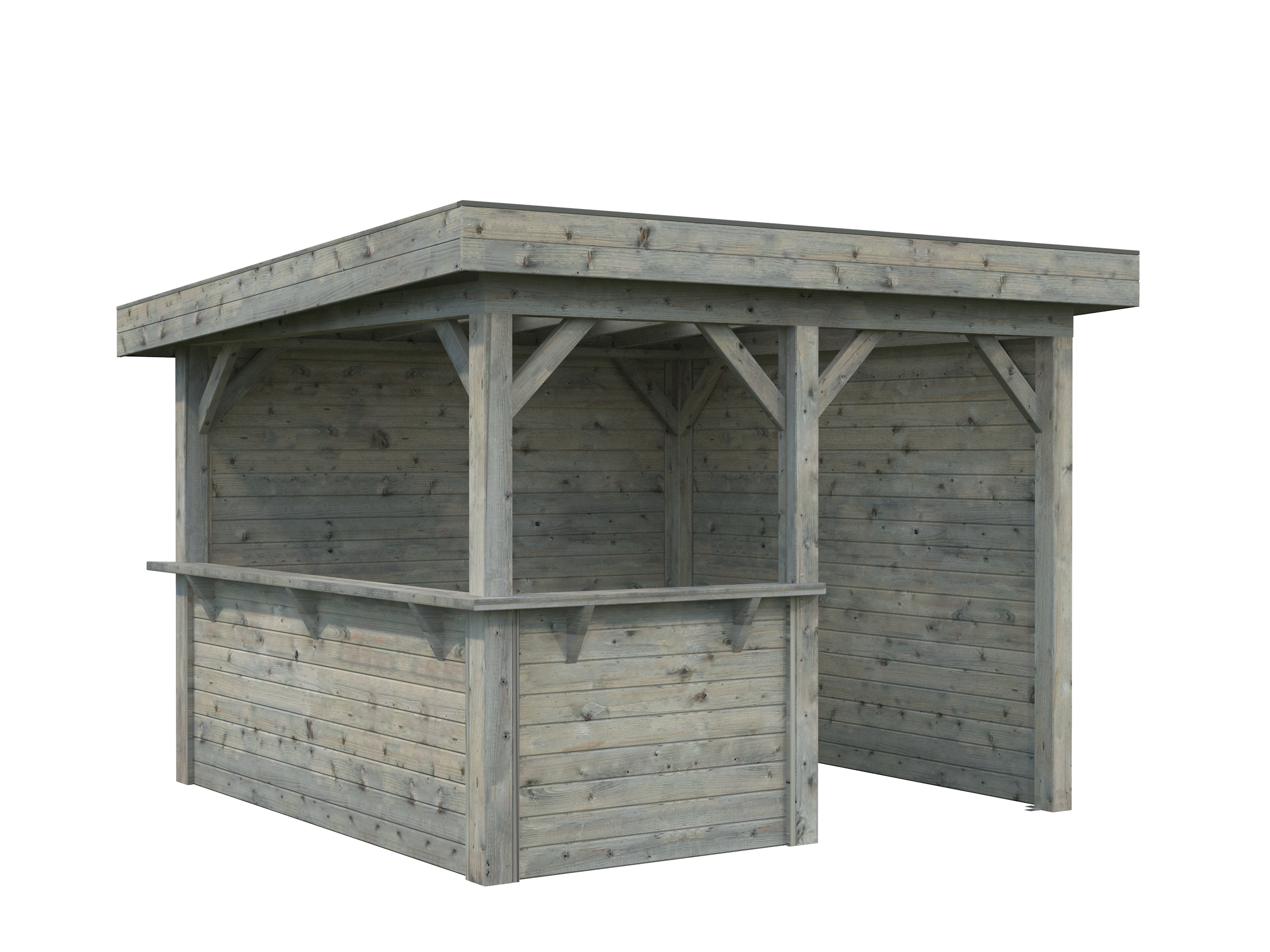 Palmako Carport/Pavillon Connect Lenna 8,3 m² SET 303 grau tauchgrundiert