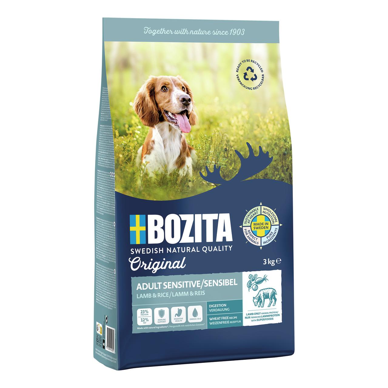 Thumbnail - Bozita Original Adult Sensitiv Digest Lamm 3 Kilogramm Hundetrockenfutter