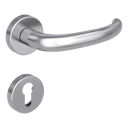 Vorschaubild Griffwerk ULMER GRIFF Klipptechnik | DESIGN MANUFAKTUR FS Panik -Edelstahl matt  Rosettengarnitur geteilter Vierkant 9mm -Klippt. -PZ -TS 38-50mm