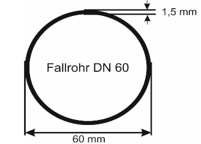 Fallrohrbogen 45° DN 60 weiß (1 Stück)