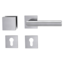 Vorschaubild Griffwerk Wechselgarnitur VAYA 128 LUCIA fast2fix Fast2Fix GK3 Rosetten eckig Profilzylinder Edelstahl matt