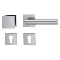 Griffwerk Wechselgarnitur VAYA 128 LUCIA fast2fix Fast2Fix GK3 Rosetten eckig Profilzylinder Edelstahl matt