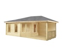 Wolff Finnhaus Gartenhaus Anna 40-A/1+2-Raum mit 250 cm Terrasse 