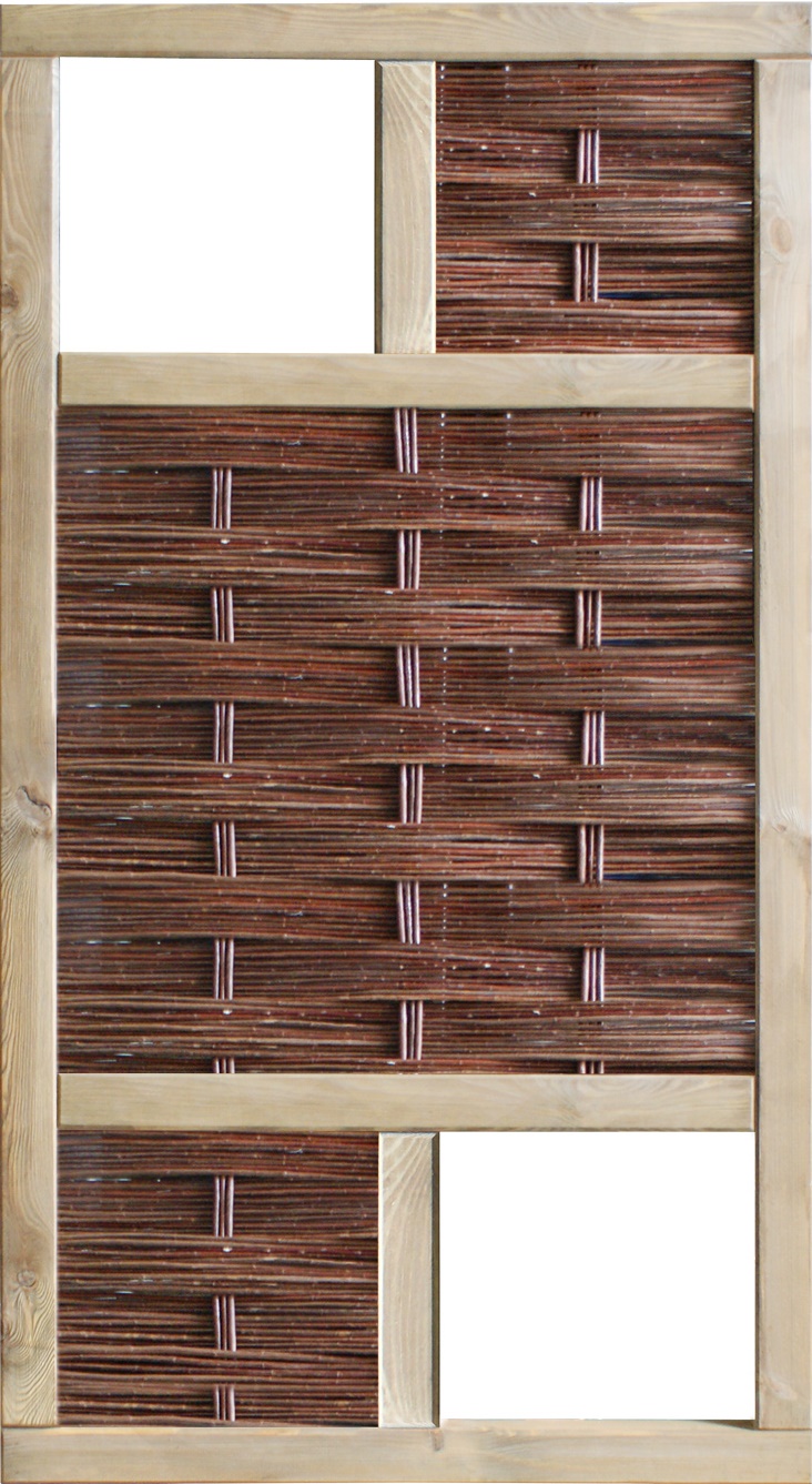 T&J LABO-3D Weidengeflechtzaun 94x180 2 Fenster oben+unten