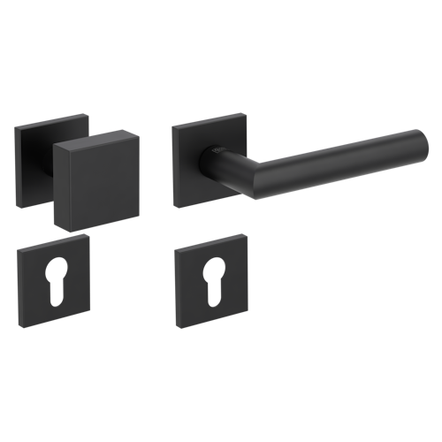 Griffwerk Wechselgarnitur VAYA 128 LUCIA fast2fix Fast2Fix GK3 Rosetten eckig Profilzylinder Graphitschwarz