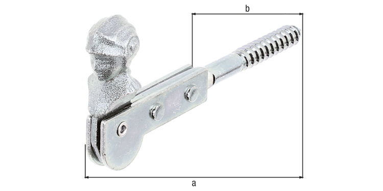 Alberts® Fensterladen-Feststeller, Frauenkopf, galvanisch verzinkt dickschichtpassiviert,zEinschrauben,⌀9/129 mm 314699