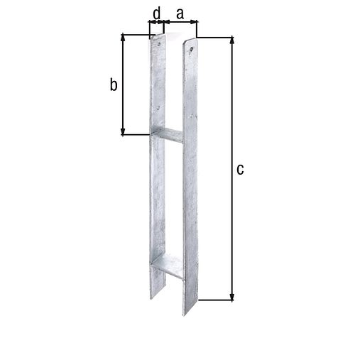 Alberts® H-Pfostenträger 300x60x6mm Gesamtlänge 800mm für verschiedene Pfostenstärken