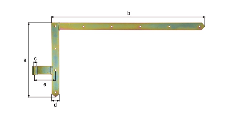 Alberts® Tor-Winkelband spitz oben 400x800mm ⌀16mm gelbvz.