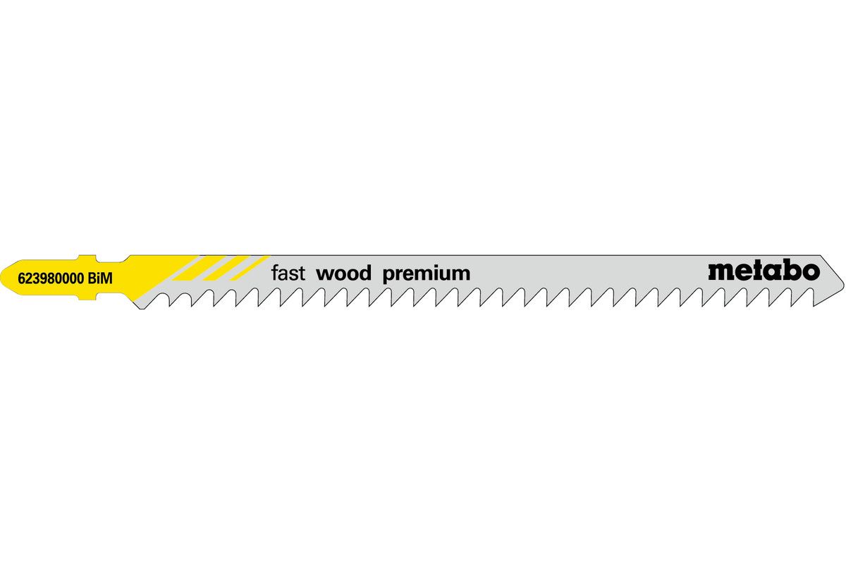 Metabo 5 Stichsägeblätter "fast wood premium" 126/ 4,0 mmBiM