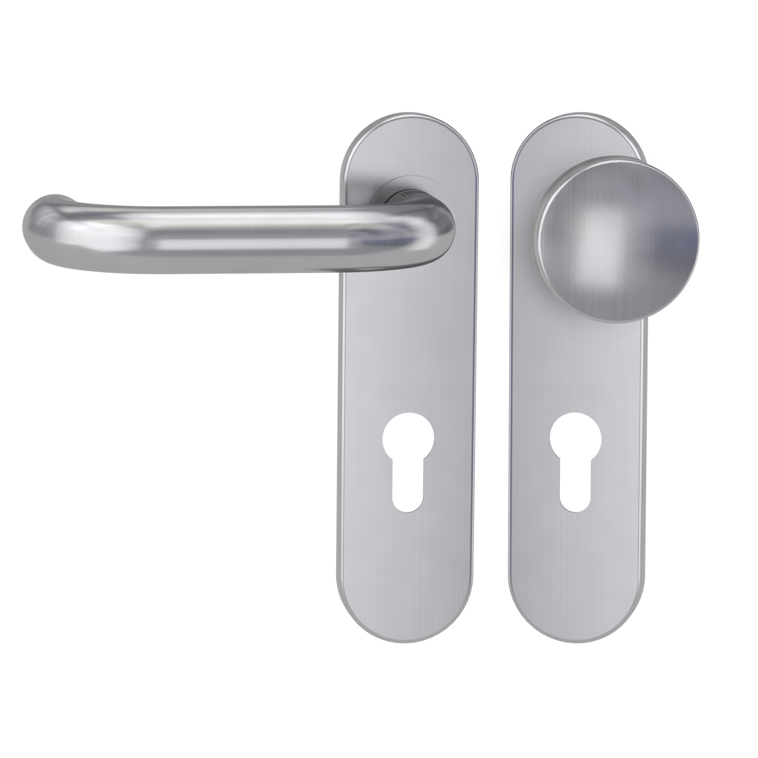 GRIFFWERK Wechselgarnitur ALESSIA PROF Schraubtechnik GK4 Kurzschild rund Knopf R2 Edelstahl matt L