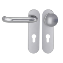 Vorschaubild GRIFFWERK Wechselgarnitur ALESSIA PROF Schraubtechnik GK4 Kurzschild rund Knopf R2 Edelstahl matt L