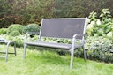 Kettler 2-Sitzer Bank BASIC PLUS, Aluminium Silber / Outdoorgewebe Anthrazit
