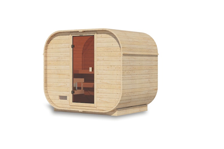 Karibu Saunahaus Fasssauna Quadro 1 Plus - 38 mm inkl. gratis Sauna-Zubehörset im Wert von 234,94 €