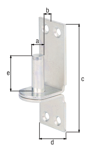 Alberts® Kloben auf Platte, galvanisch verzinkt dickschichtpassiviert.,Dorn ⌀10 mm,Abstand 10 mm,Platte HxB90x30 mm 311155