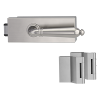 Griffwerk Glastürbeschlag PURISTO S mit Griff CAROLA unverschließbar Flüster 3-tlg. Bänder CAROLA Samtgrau