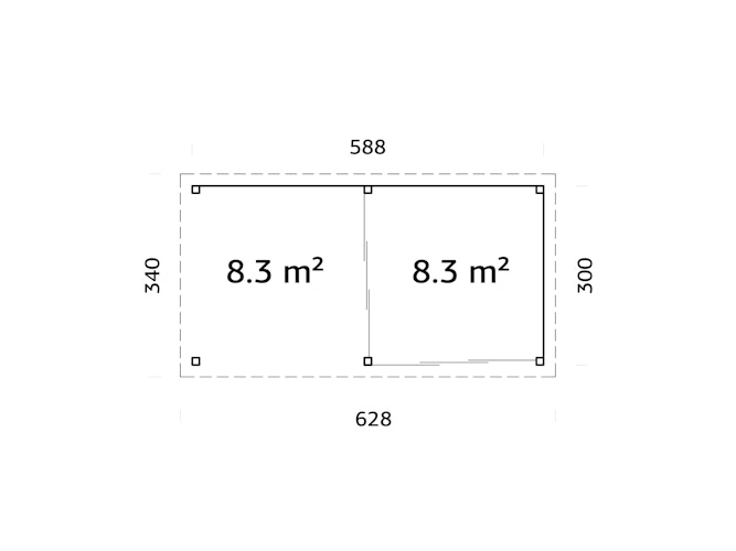 Palmako Gartenhaus Connect Lenna 16,6 m² Set 405 Slide