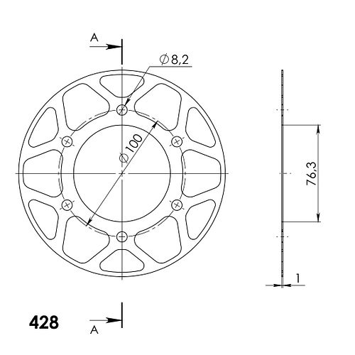 Supersprox Edge Disk 428 48Z (Gold)