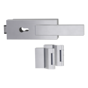 Vorschaubild Griffwerk PURISTO S -Edelstahl matt Ganzglastürbeschlagset -3-teiliger Bandsatz -mit Griff CARLA -EM -PZ