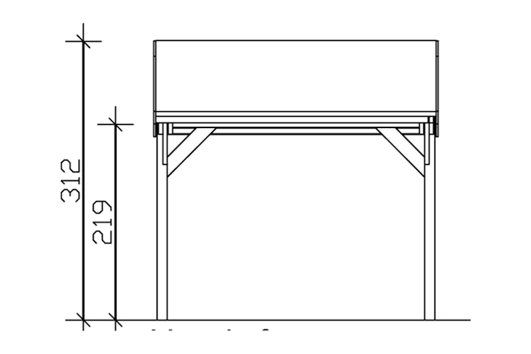 Skan Holz Harz - Pultdach Doppelcarport aus Nadelholz Breite 624 cm