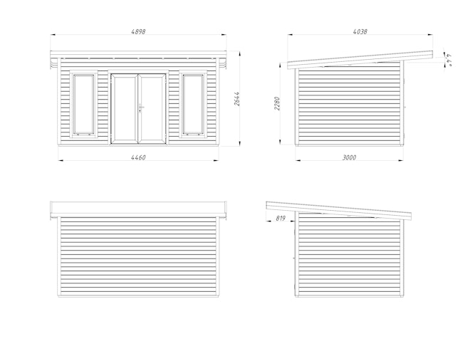Palmako Gartenhaus Aurelia 12,7 m² - 44 mm