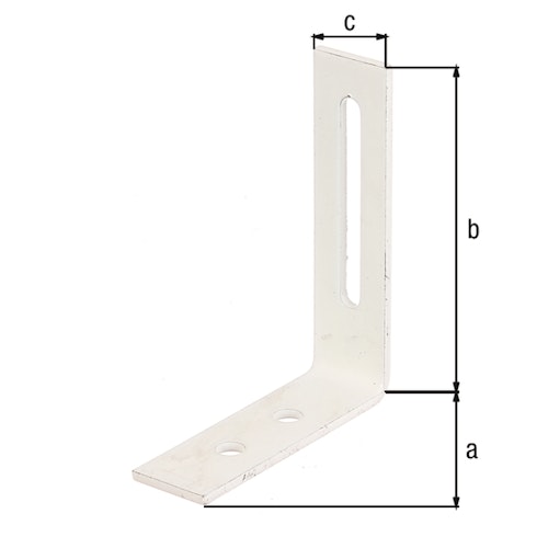 Alberts® Verstellwinkel mit Langloch weiß beschicht. 65x80x20 mm
