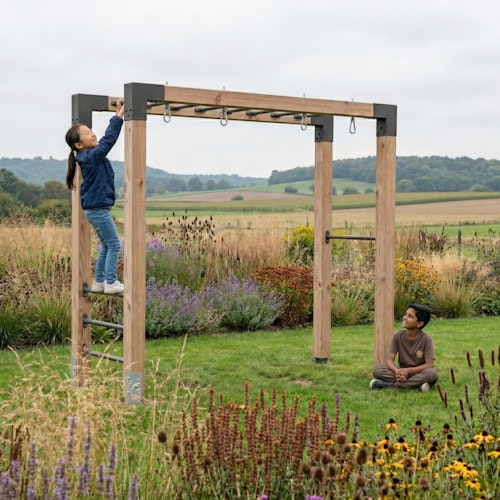 EXIT Holz-Monkeybar Linea Robust 110 mit Doppelschaukel