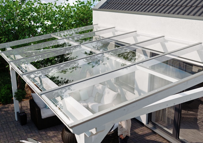 Skan Holz Echtglas-Dacheindeckung für Terrassenüberdachungen (im Austausch mit Polycarbonat)