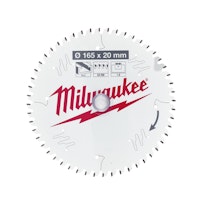 Milwaukee Kreissägeblatt Alu für Tauchkreissägen 165/20 mm Z52 Wechselzahn 4932479087