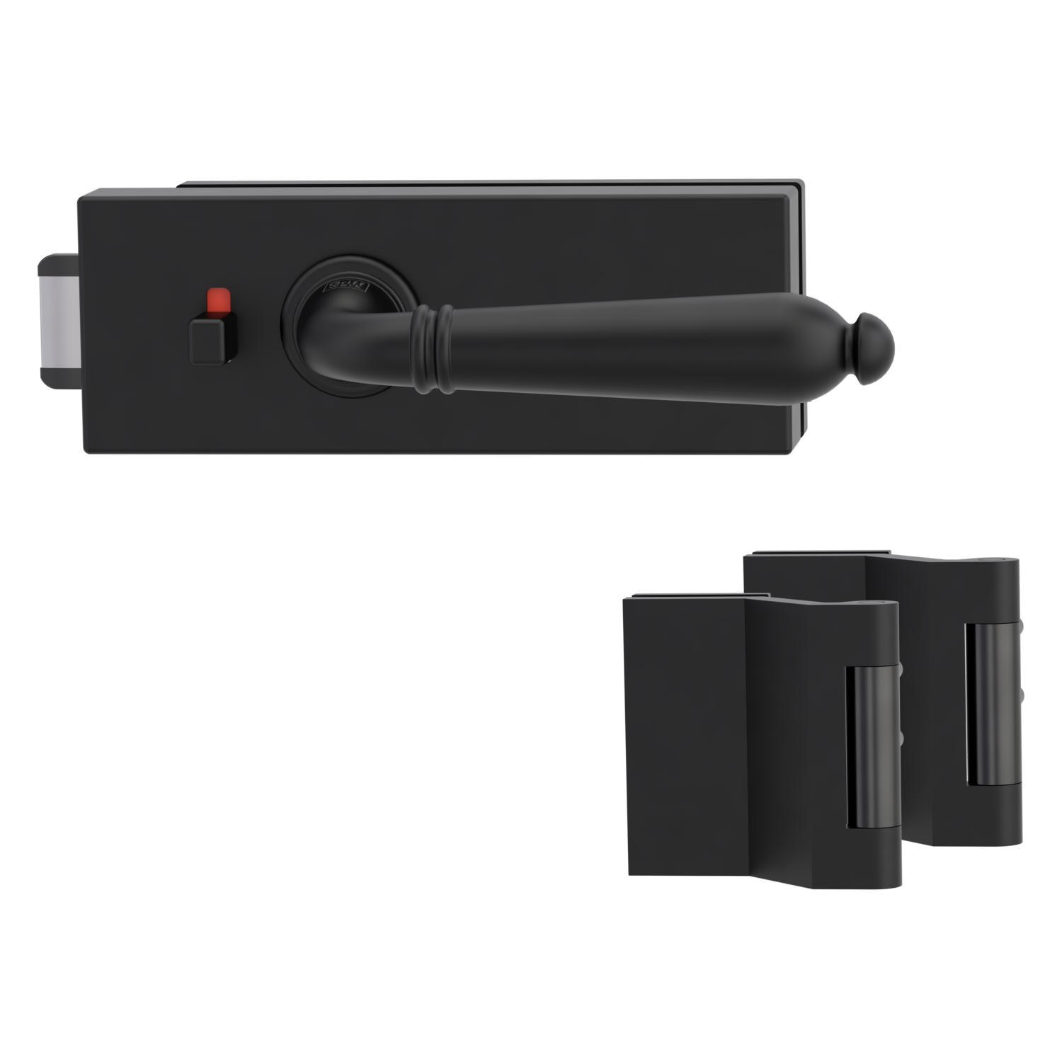 Griffwerk PURISTO S -Graphitschwarz Ganzglastürbeschlagset -3-teiliger Bandsatz -mit Griff CAROLA Schraubt. -GSC -smart2...