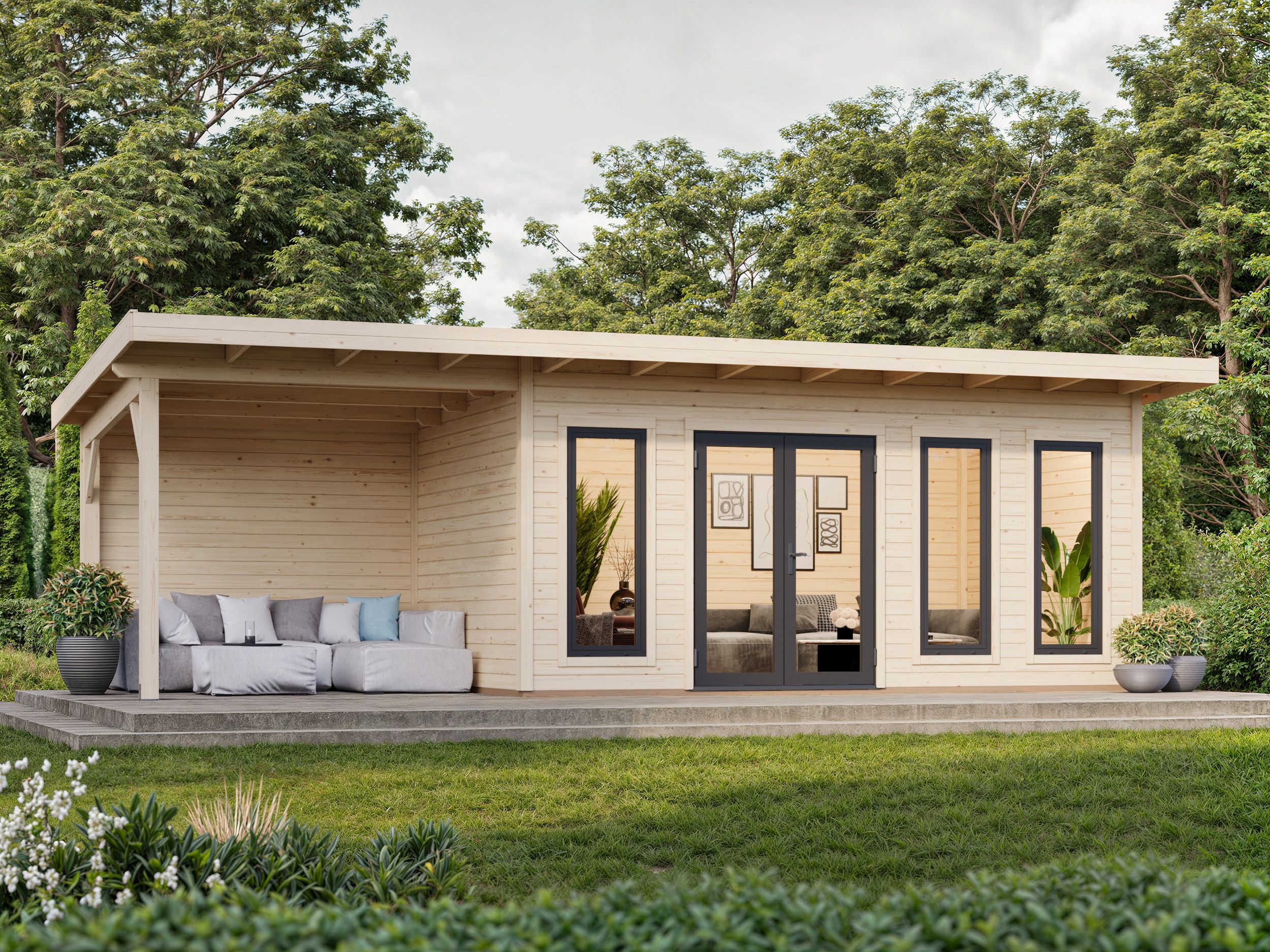 Palmako Gartenhaus Aurelia 15,2+7,9 m² - 44 mm