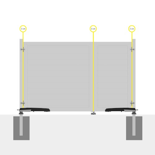 TraumGarten SYSTEM BOARD/GLAS Doppeltor auf Maß mit E-Antrieb