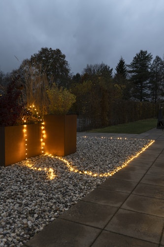 Konstsmide Weihnachtsbeleuchtung Microlichterkette 400 bernsteinfarbenen LEDs