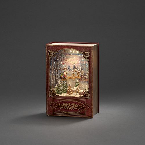 Konstsmide Weihnachtsbeleuchtung  LED Wasserlaterne rot Buch Schlitten