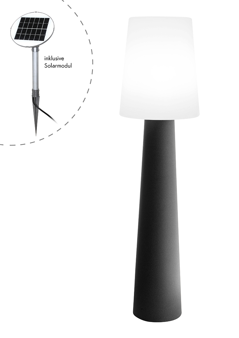 8 seasons design Solar LED-Stehleuchte No. 1, 160 cm, anthrazit