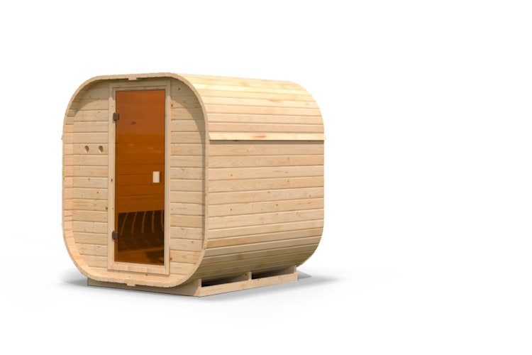Karibu Saunahaus Fasssauna Quadro 1 - 38 mm inkl. gratis Sauna-Zubehörset im Wert von 234,94 €
