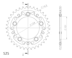 Supersprox Stealth-Kettenrad 525 37Z (Gold)