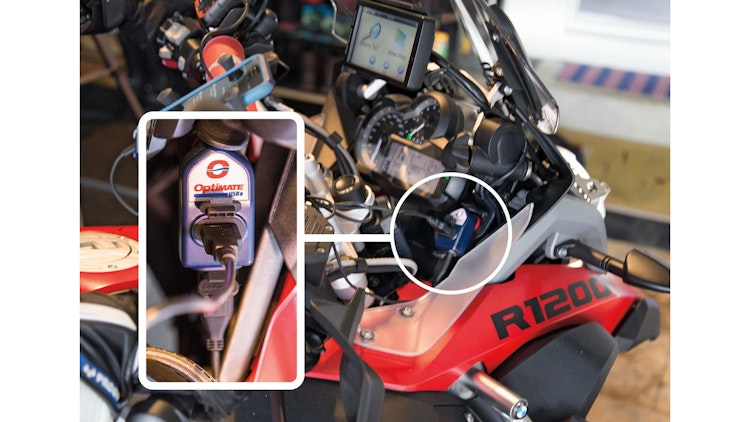 Tecmate Optimate USB-Adapter Ladegerät DIN Winkelstecker 2x USB Eingang 3300mA