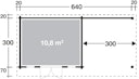 Vorschaubild Wolff Finnhaus Gartenhaus Trondheim 70-A isolierverglast XL mit Anbau 300 cm