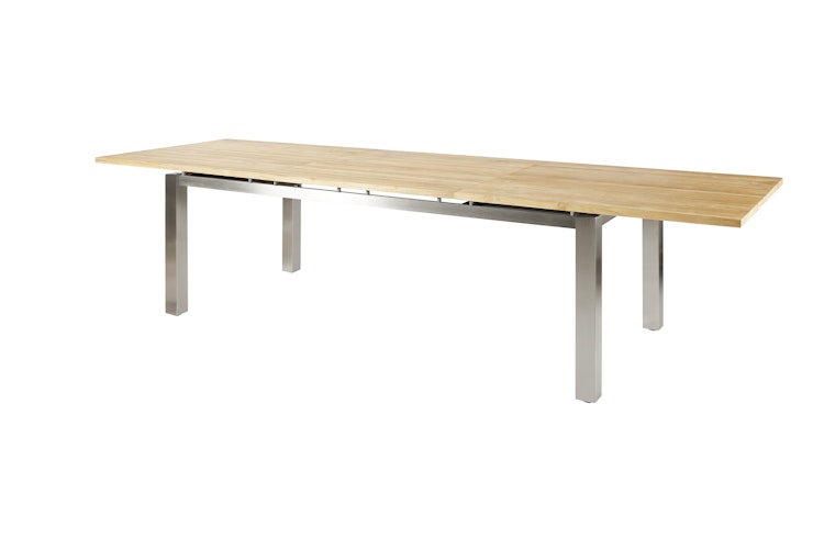 Diamond Garden Ausziehtisch LEVANTO, Edelstahl gebürstet / Recycled Teak